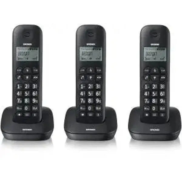Set di 3 telefoni cordless Brondi con display chiaro e tasti grandi per una facile utilizzo