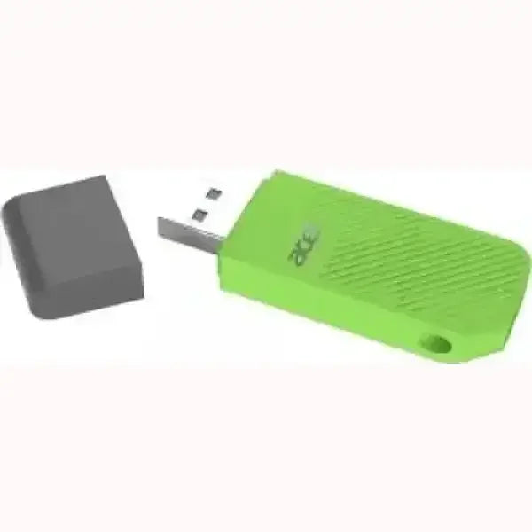 Chiavetta USB verde con cappuccio nero accessorio informatica Acer compatto e portatile