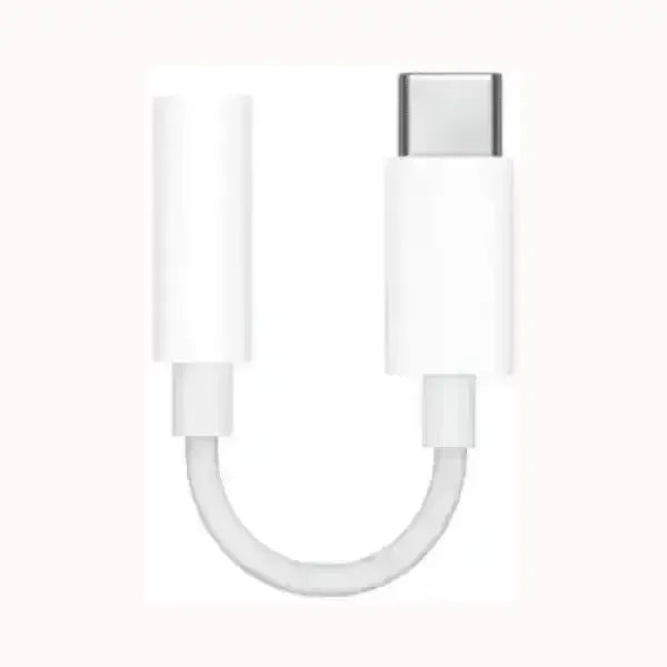 Adattatore Apple USB C a jack 3.5 mm bianco compatto per cuffie e audio analogico su smartphone