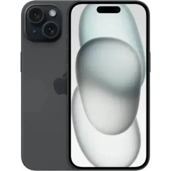 Apple iPhone 15 in grigio con display elegante e fotocamera duale sul retro