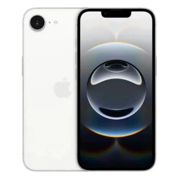 Smartphone Apple iPhone 16e bianco con doppia fotocamera posteriore e display edge to edge