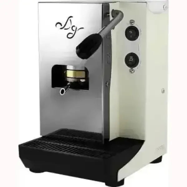 Macchina da caffè Aroma Plus in acciaio inox con leva manuale e design compatto