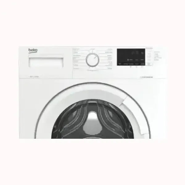 Beko lavatrice bianca a carica frontale con pannello di controllo digitale e selettore ciclo