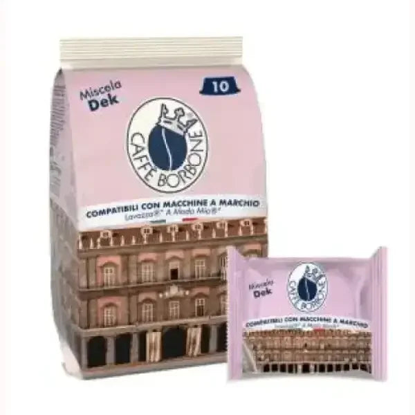 Confezione di capsule Borbone Miscela Dek compatibili con macchine Lavazza A Modo Mio