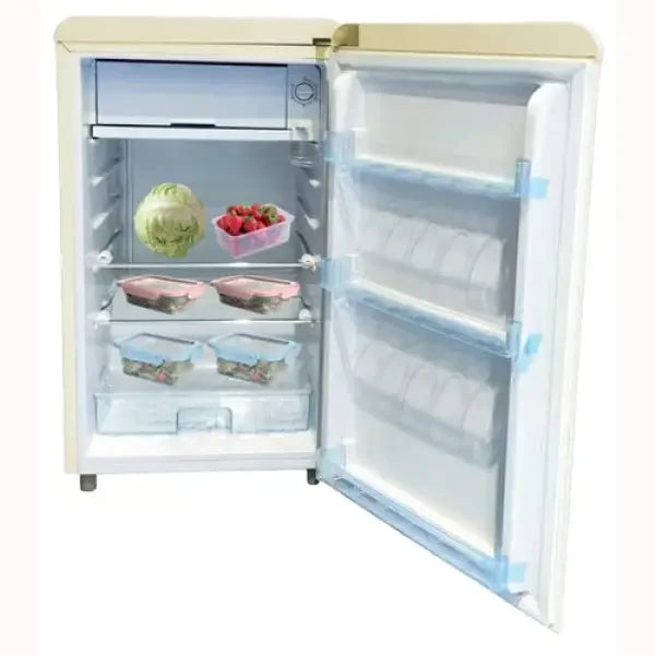 Frigorifero Monoporta DCG bianco con interno organizzato e ripiani trasparenti per alimenti freschi