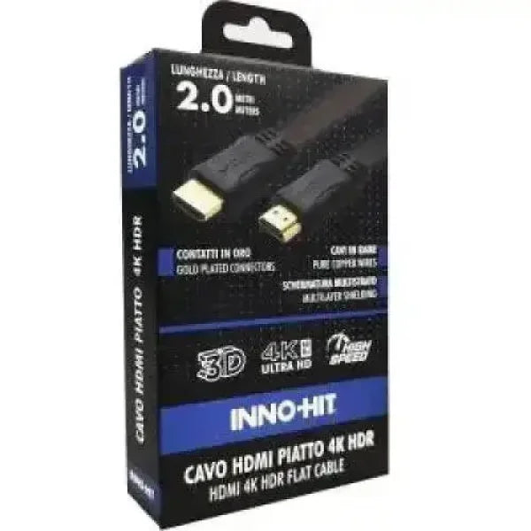 Inno-Hit Cavo HDMI Piatto 4K HDR 2m Nero Accessori TV