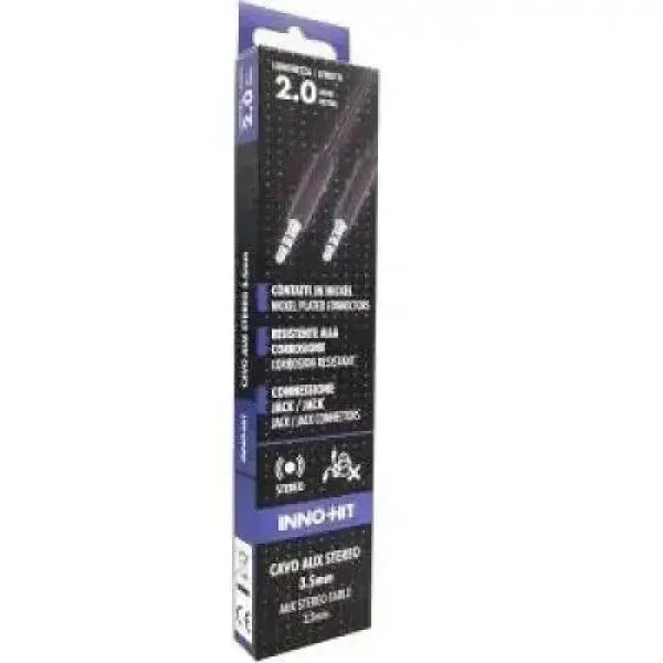 Inno-Hit Cavo Stereo Aux 3.5mm M/M 2m Nero Accessori TV