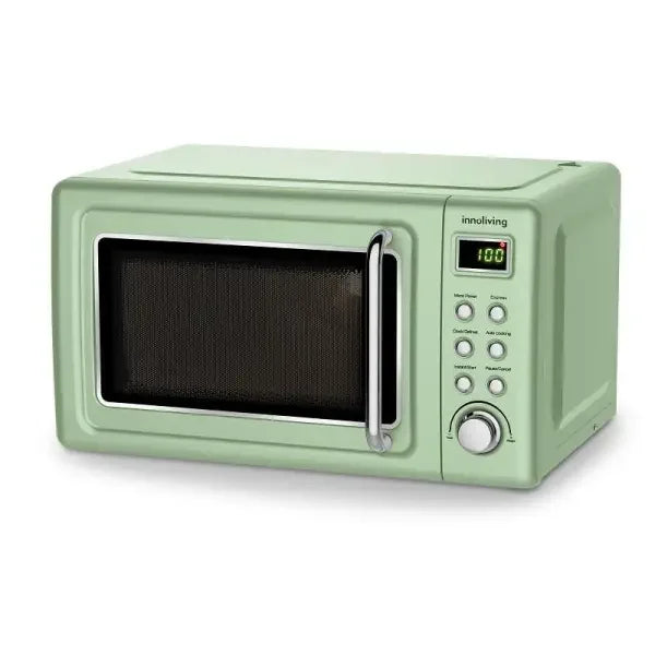 Forno Microonde Grill Innoliving verde pastello con display digitale e pulsanti di controllo