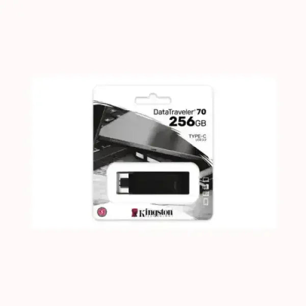 Pendrive KINGSTON DataTraveler 70 da 256GB USB Type-C nero in confezione