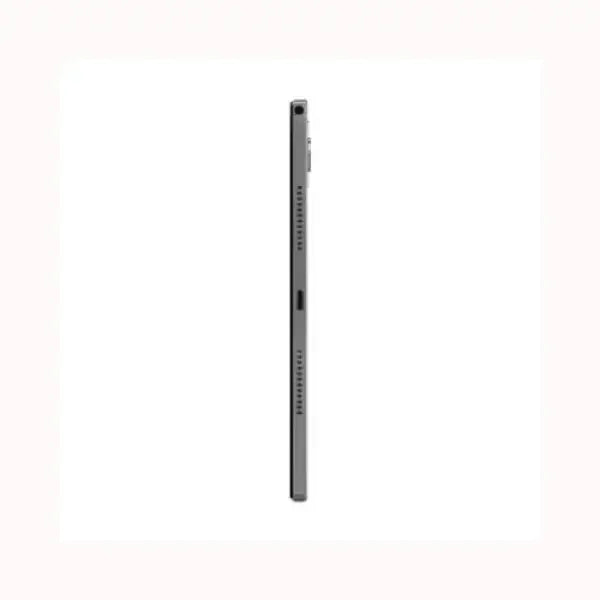 Profilo sottile di lenovo tablet grigio con porte e altoparlanti laterali vista di lato