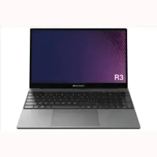 Notebook Microtech modello R3 con design sottile e tastiera integrata colore grigio