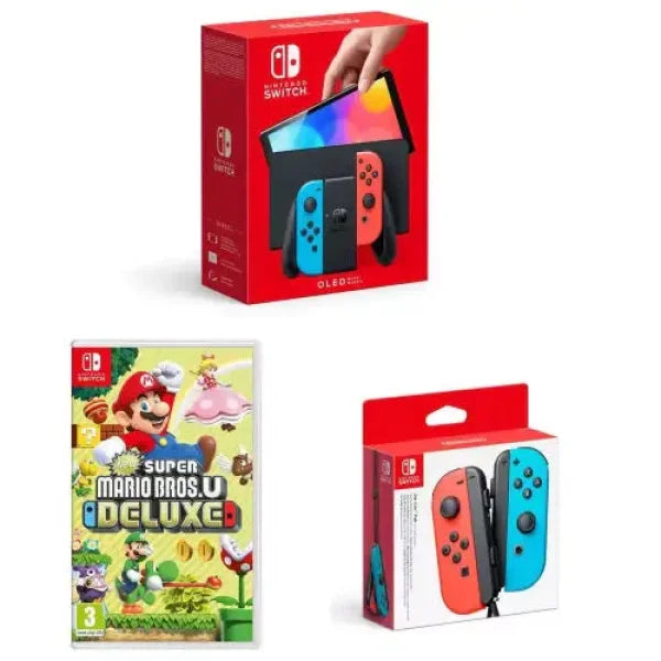 BUNDLE NINTENDO SWITCH CONSOLE OLED NERA + ACCESS. + SOFTWARE Nintendo