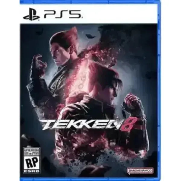 Copertina del gioco Tekken 8 per PS5 con personaggi iconici in azione