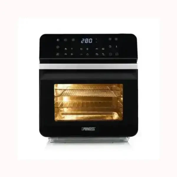 Friggitrice PRINCESS nera con display digitale e porta trasparente per controllare la cottura