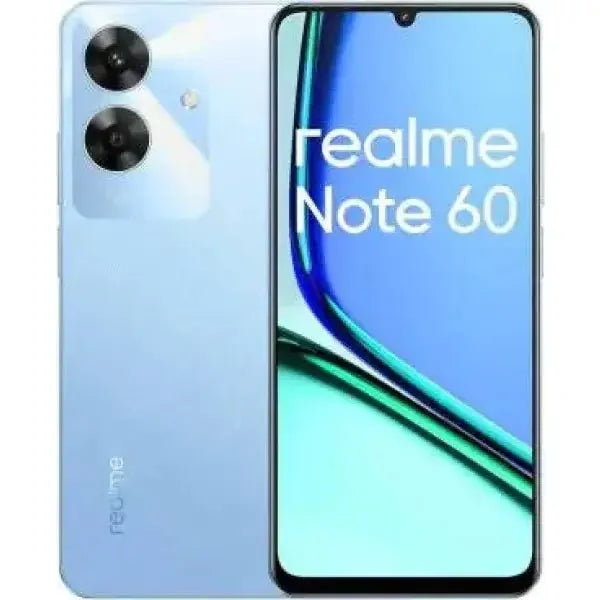 Smartphone Realme Note 60 con display grande e design elegante in blu