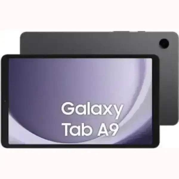 Tablet Samsung Galaxy Tab A9 in nero con display ampio e fotocamera posteriore