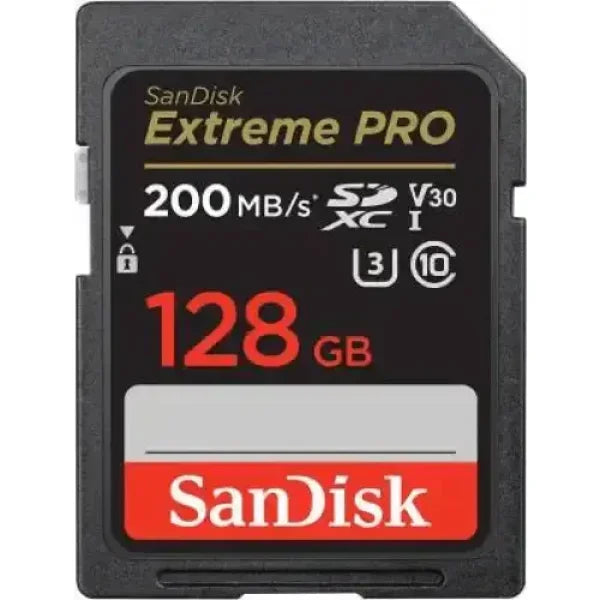 Scheda di memoria SanDisk Extreme PRO SDXC 128 GB 200 MB s V30 U3 Classe 10 per fotocamere