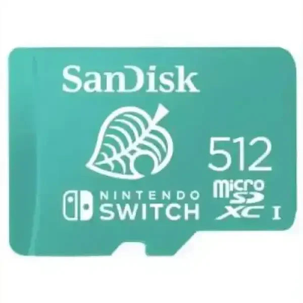 Scheda microSD Sandisk 512 GB per Nintendo Switch con logo gioco e capacità di memoria elevata