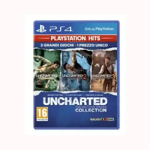 Copertina del gioco Uncharted The Nathan Drake Collection per PlayStation 4 SONY con 3 titoli inclusi
