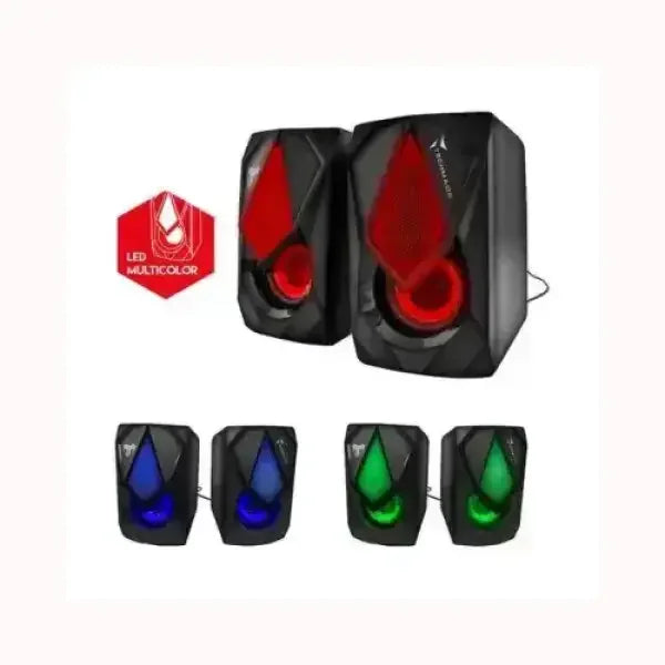 TECHMADE speaker casse con luci LED multicolor in nero con illuminazione rossa blu e verde
