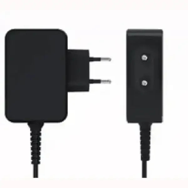 Alimentatore PC nero TECNO con spina europea e connettore a due poli per computer