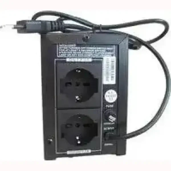 Gruppo di continuità UPS nero con doppia presa e cavo di alimentazione TECNO