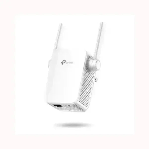Ripetitore WiFi TPLINK bianco con due antenne esterne e presa Ethernet per estendere copertura rete domestica