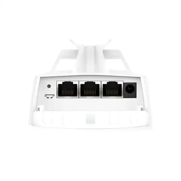 Retro TP Link Access Point WiFi bianco con tre porte Ethernet RJ45 ingresso alimentazione e micro USB