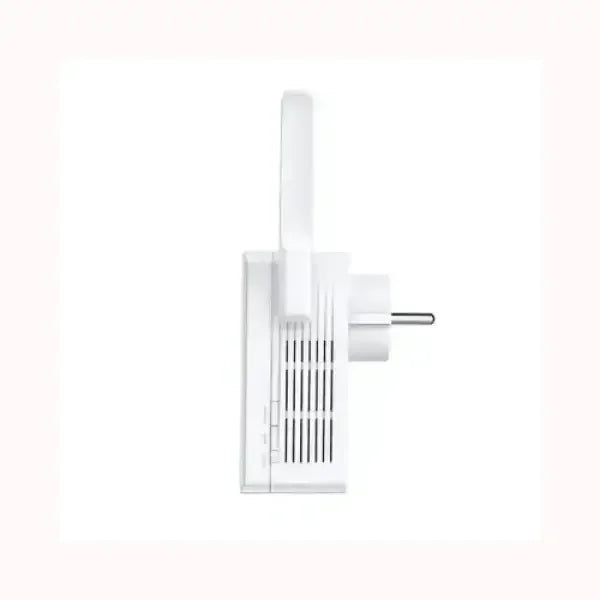 TPLINK range extender bianco con antenna pieghevole vista laterale spina europea compatta