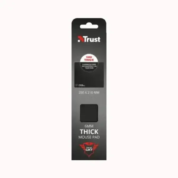 Tappetino mouse TRUST spesso 6mm nero in confezione rettangolare 250x210 mm