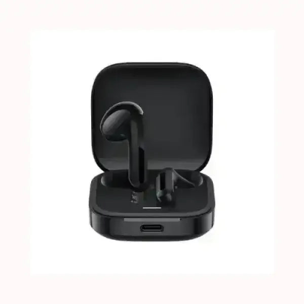 Auricolari wireless Xiaomi Buds neri con custodia di ricarica compatta e design ergonomico