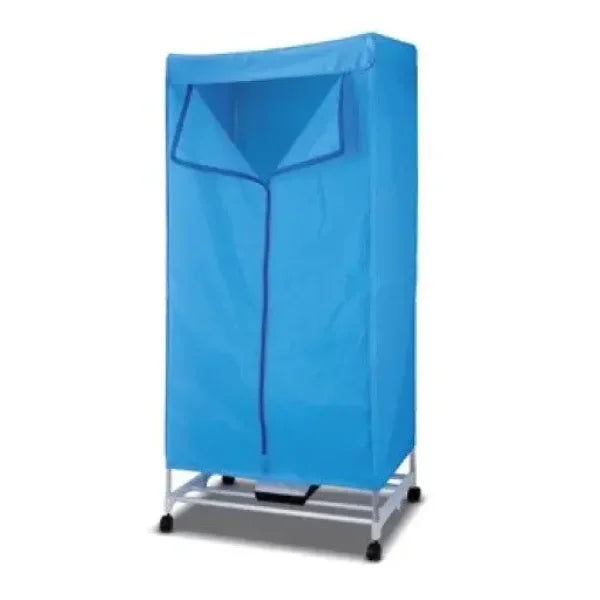 Copertura per ferro da stiro Zephir in tessuto blu con struttura in metallo e ruote per facilità di movimento