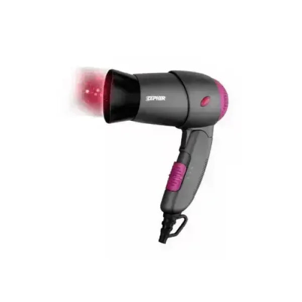 ZEPHIR ASCIUGACAPELLI DA VIAGGIO PIEGHEV.1200W GRIGIO/FUCSIA ZHB1200 Asciugacapelli