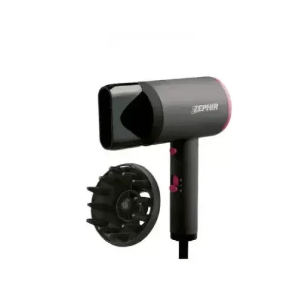 ZEPHIR ASCIUGACAPELLI DESIGN CON DIFFUSORE 2000W NERO/FUCSIA ZHB2000 Asciugacapelli
