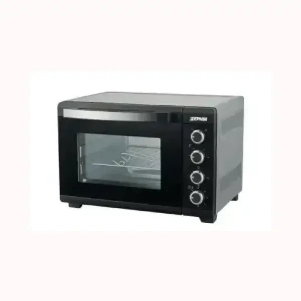 Fornetto elettrico ZEPHIR con vano in vetro e quattro manopole di controllo nero e argento