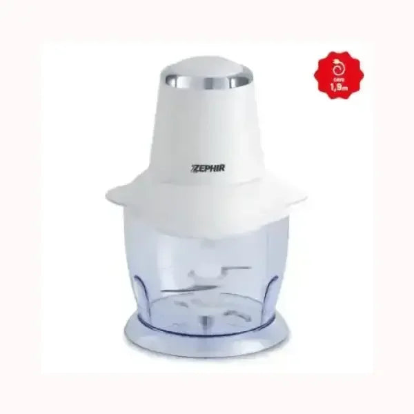 Frullatore e impastatrice ZEPHIR compatto con contenitore trasparente e motore bianco
