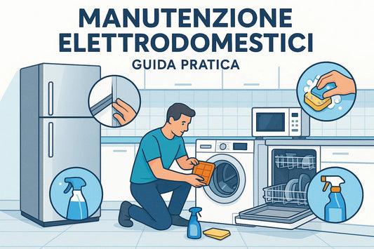 Guida pratica per mantenere i tuoi elettrodomestici con immagini di lavatrici e frigoriferi