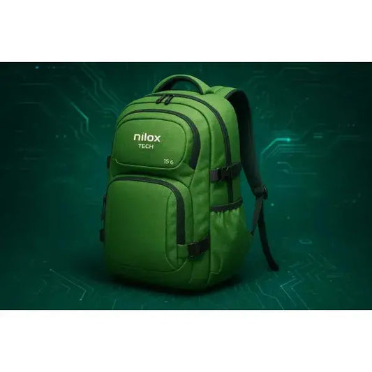 Zaino Nilox Tech Verde Ideale per Attività Outdoor e Trasporto di Dispositivi Tecnologici