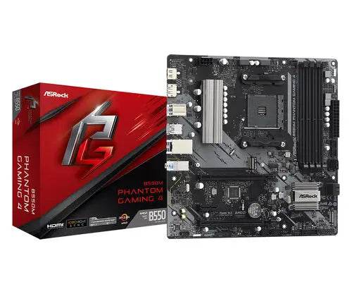 ASROCK MB AM4 B550M PHANTOM GAMING 4 4xDDR4 4xSATA M.2 RAID HDMI/DP - TecnoRoyal