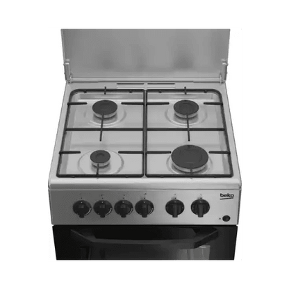 BEKO CUCINA A GAS 4 BRUCIATORI FORNO ELETT.54LT 50x50 SILVER CSS42014FS - TecnoRoyal