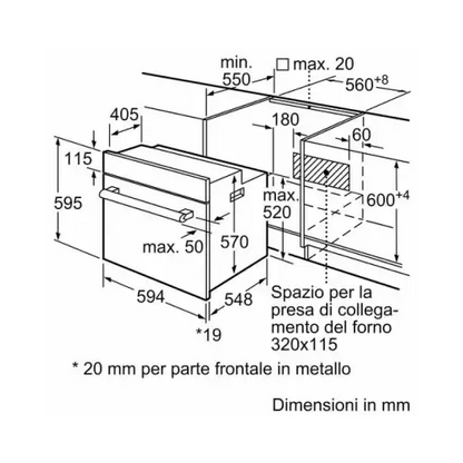 BOSCH FORNO INCASSO MULTIFUNZIONE VENTILATO DISPLAY 60CM NERO HBF133BA0 - TecnoRoyal