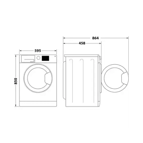 HOTPOINT LAVATRICE 6KG SLIM INVERTER F 1200GIRI RSSF 624 W IT N - TecnoRoyal