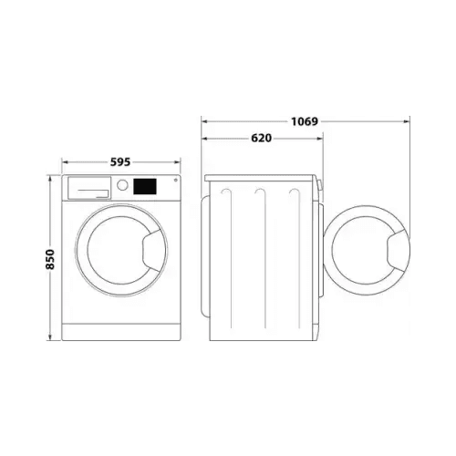 INDESIT LAVATRICE 10KG INVERTERVAPORE A-20 1400GIRI BWE 101498X WKV IT - TecnoRoyal