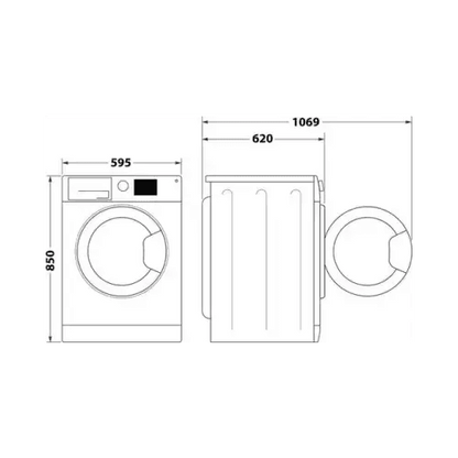 INDESIT LAVATRICE 10KG INVERTERVAPORE A-20 1400GIRI BWE 101498X WKV IT - TecnoRoyal