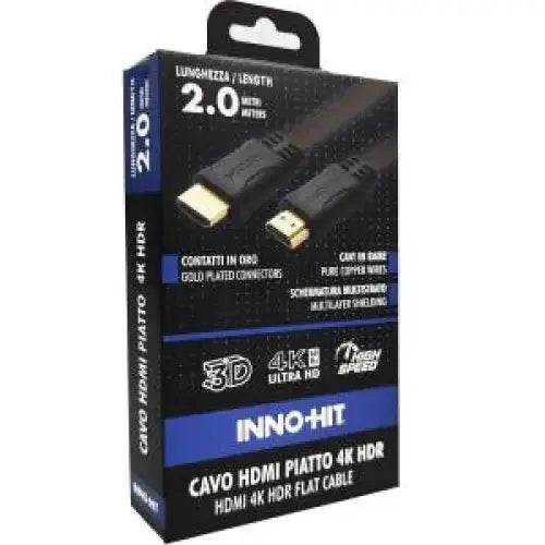 Inno-Hit Cavo HDMI Piatto 4K HDR 2m Nero - TecnoRoyal