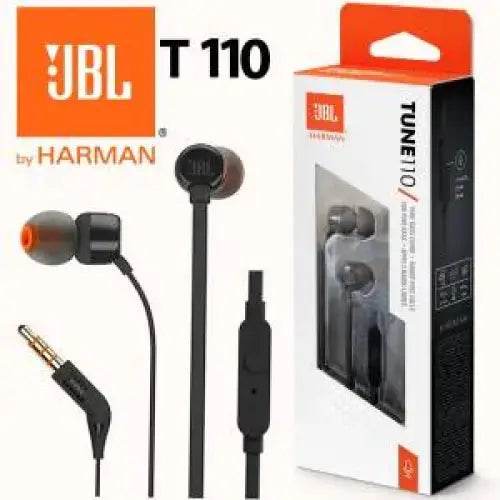 JBL Auricolari Wired Filo Tune 110 T110 Jack 3.5mm Black - TecnoRoyal