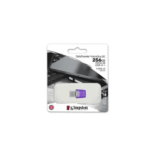 KINGSTON PENDRIVE 256GB MICRODUO OTG TYPE-C/USB DTDUO3CG3/256GB USB3.2 - TecnoRoyal