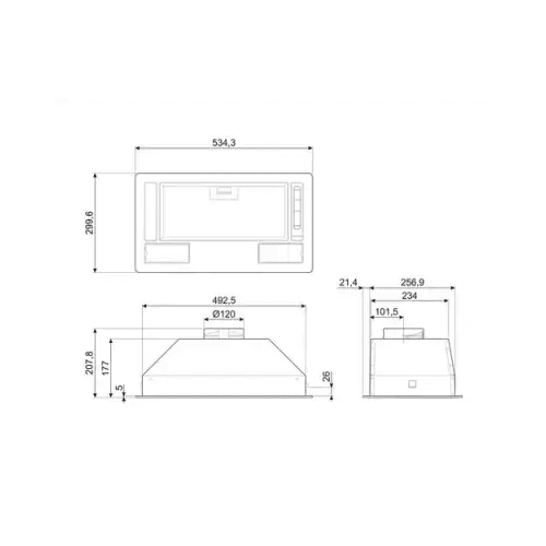 SMEG CAPPA ASPIRANTE INCASSO 54CM 75W C SILVER LUCE LED KSG52E - TecnoRoyal