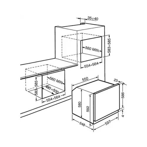 SMEG FORNO INCASSO VENTILATO CORTINA 2MANOPOLE 70LT 60CM PANNA SF700PO - TecnoRoyal