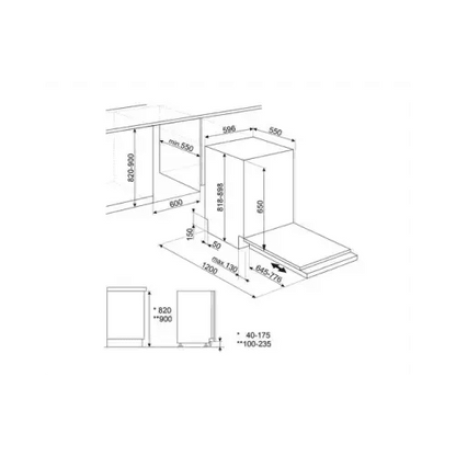 SMEG LAVASTOVIGLIE INCASSO 13 COPERTI D STL262D - TecnoRoyal